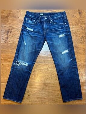AG Ex Boyfriend Crop Jeans 26 Distressed Vintage Wash Cropped